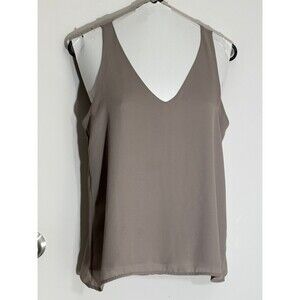 Womens Small Sleeveless Blouse Taupe Forever 21 Sheer Lining